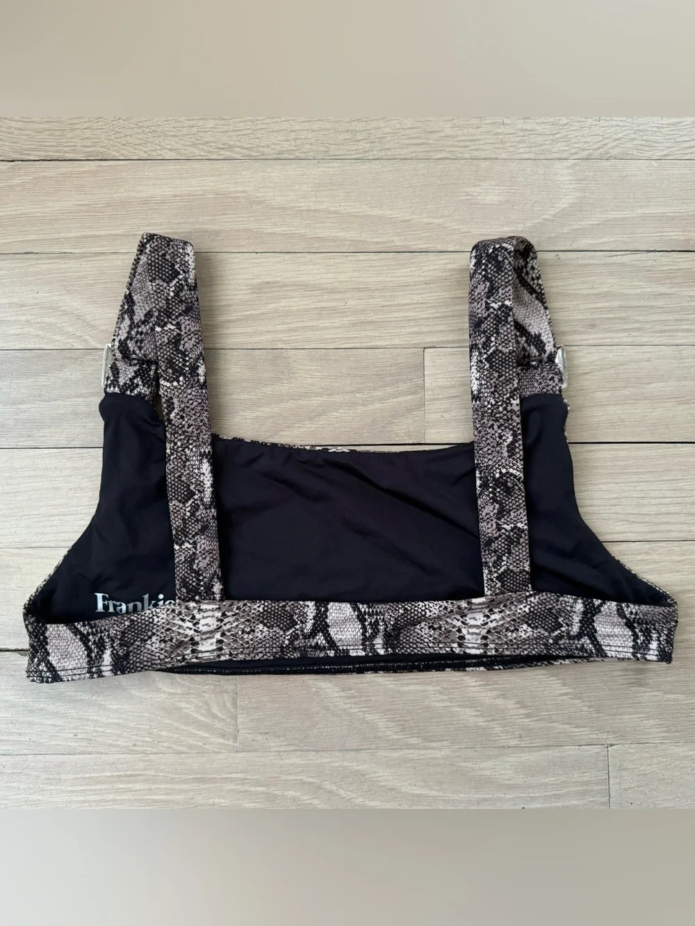 Frankie’s Bikinis Swimwear Stormy Buckle Snake Print‎ Set, Top: L, Bottoms: S